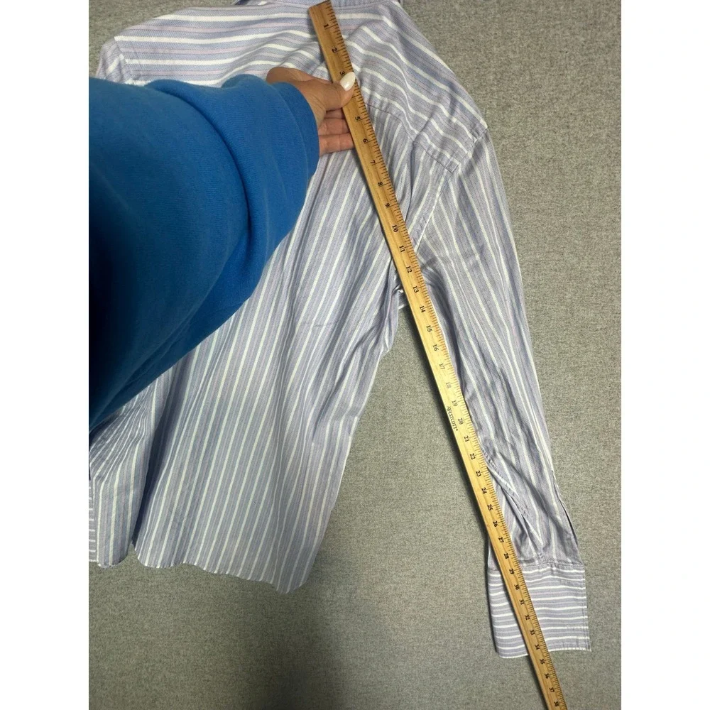 Banana Republic Fitted Dress Shirt Mens M 15-15.5 French Cuff Blue‎ Pink Italy